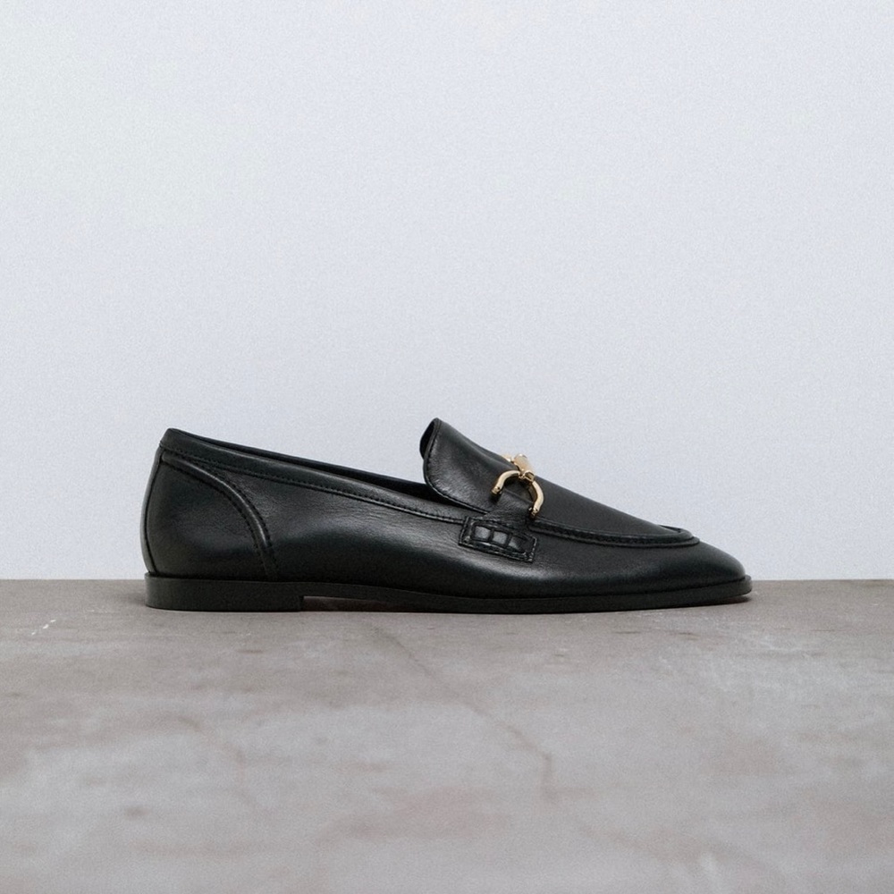 New with TAGS: Black Soft Leather Loafers - ZARA
